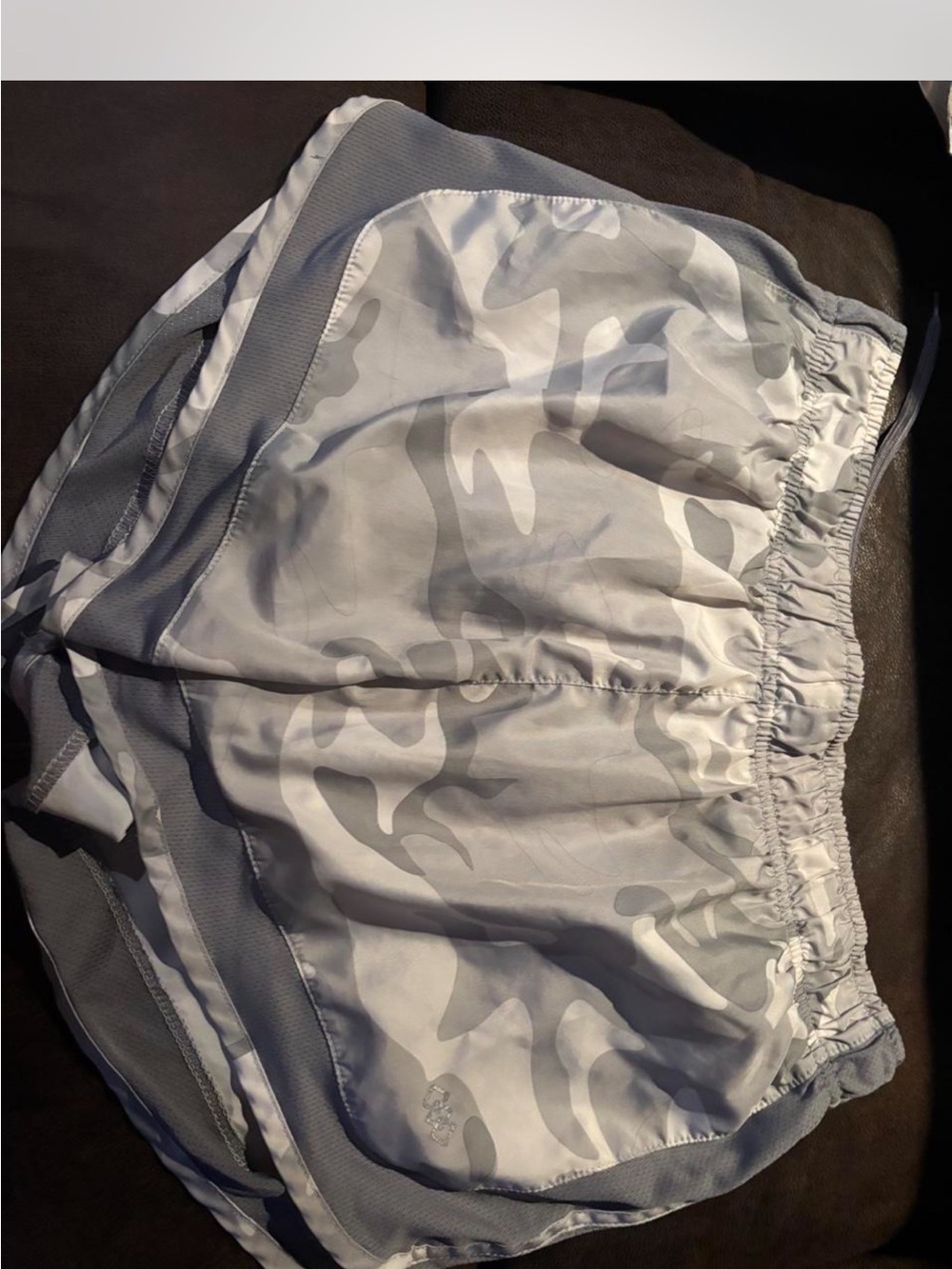 Women's Light Gray Camo Athletic Running Shorts